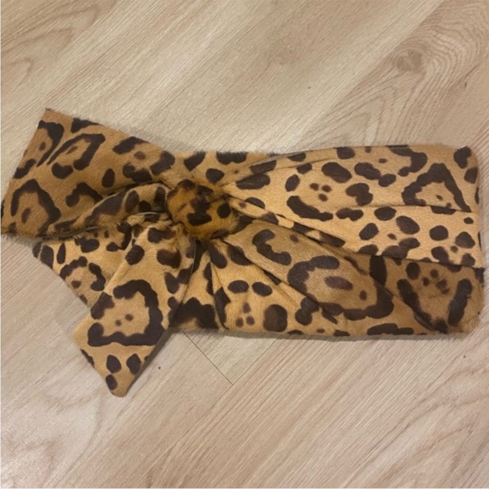 Valentino pony hair fur leopard bow clutch - Picture 3 of 11